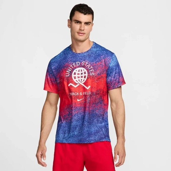 USA Miler Men's Nike Dri-FIT Short-Sleeve Running Top Small NWT - Picture 1 of 6